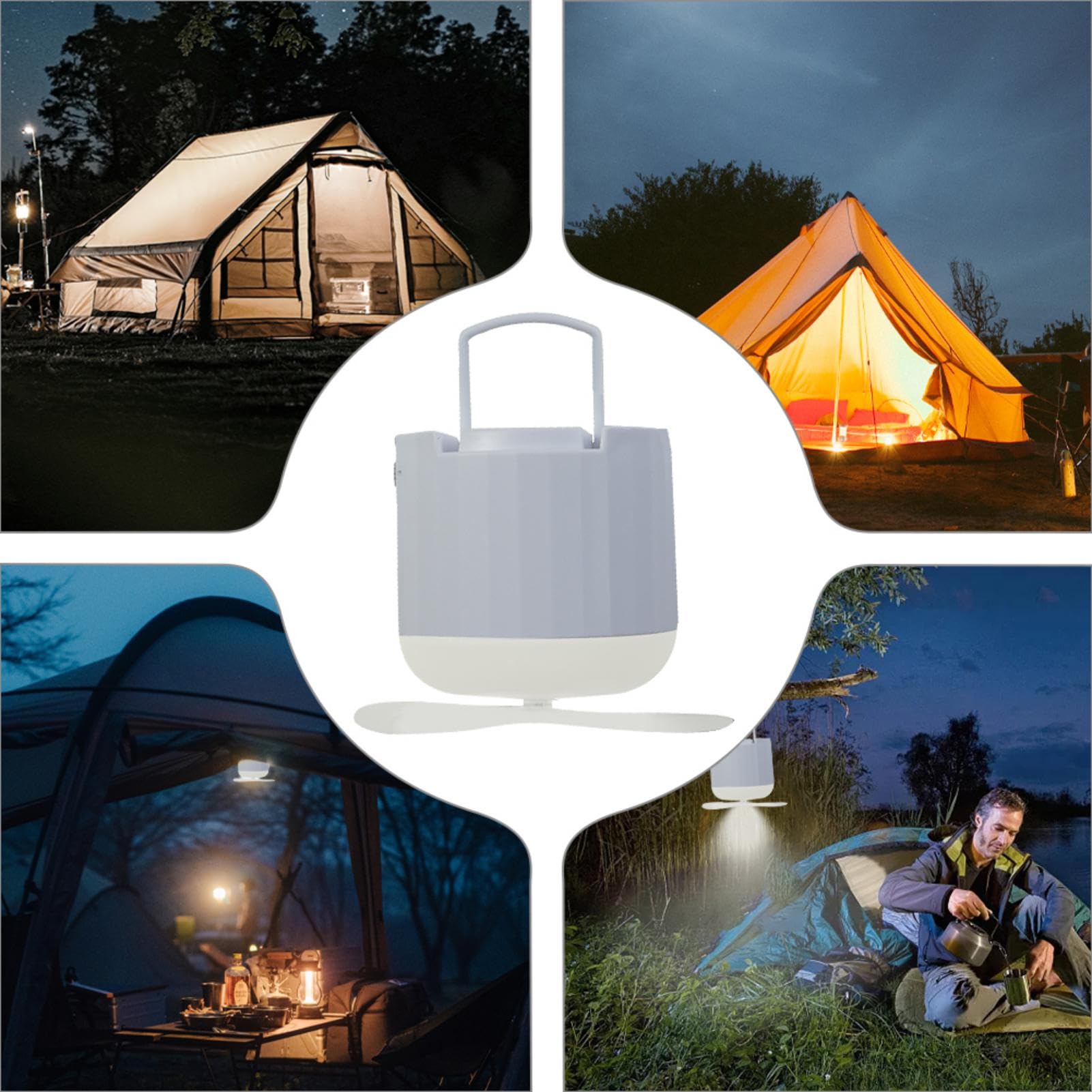 Campingzeltventilator, Deckenventilator, USB-Ladeventilator, Zeltventilator für Innen- und Außenbereich, Luftkühler für Nachtkomfort, belüftet