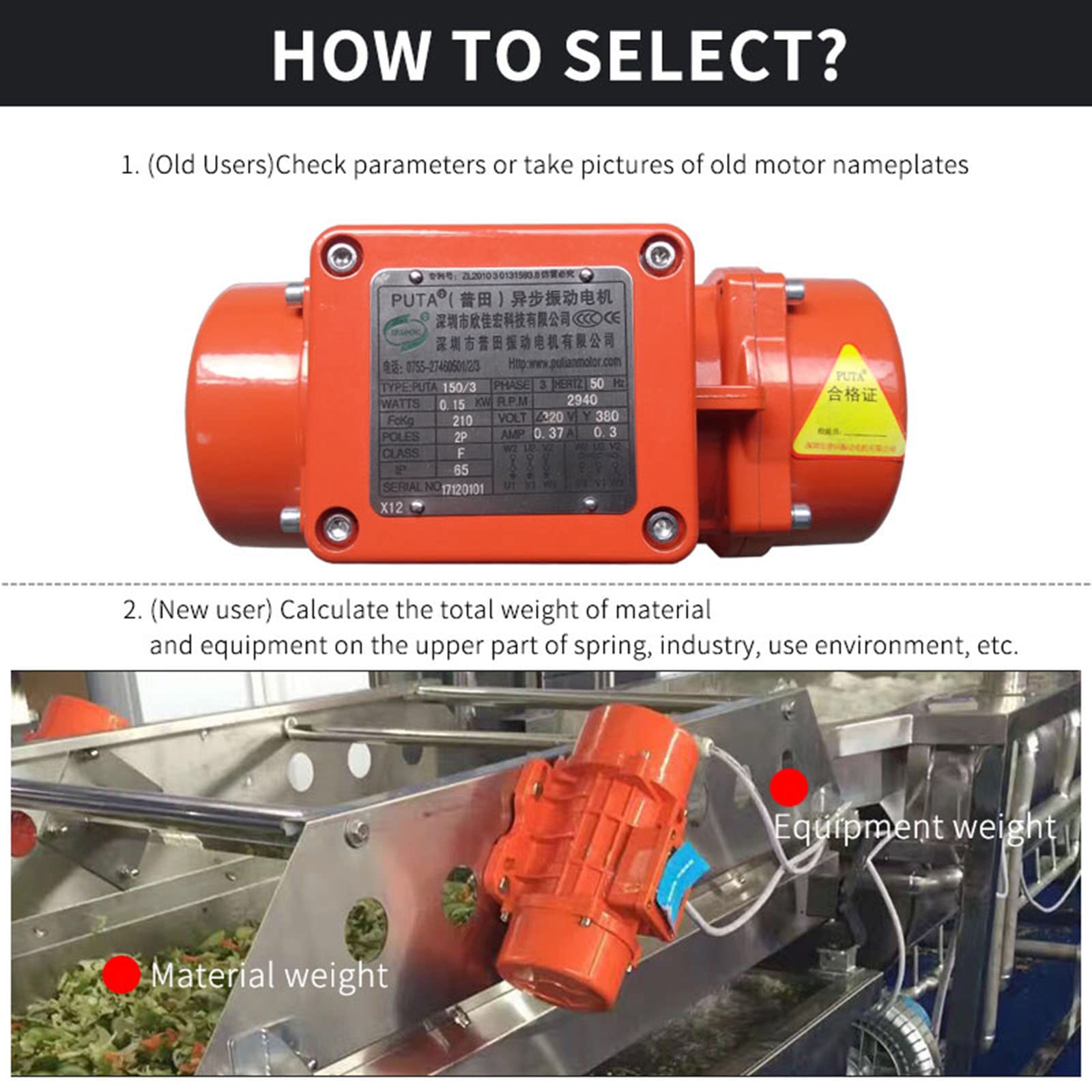 Vibrationsmotor Einphasig 110v 220v Industrieller Silo-Rüttler Beton-Vibrator-Motor Aluminiumlegierung Vibrationsrüttler Für Schütteltisch(Color:90W)