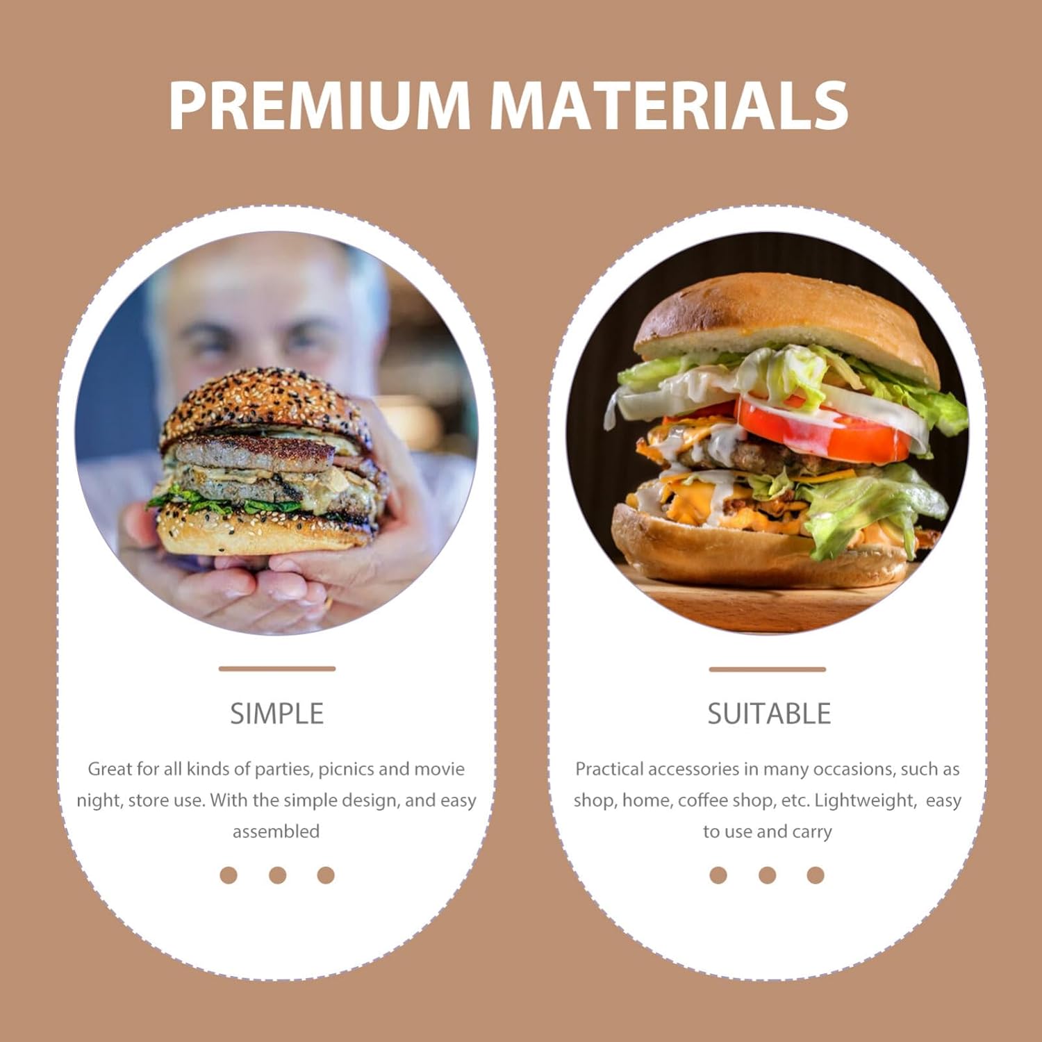 Kichvoe 50pcs Disposable Hamburger Takeout Boxes Grease Resistant Cake Packaging for Sandwiches Fries and Snacks for Restaurants Catering and Home Use