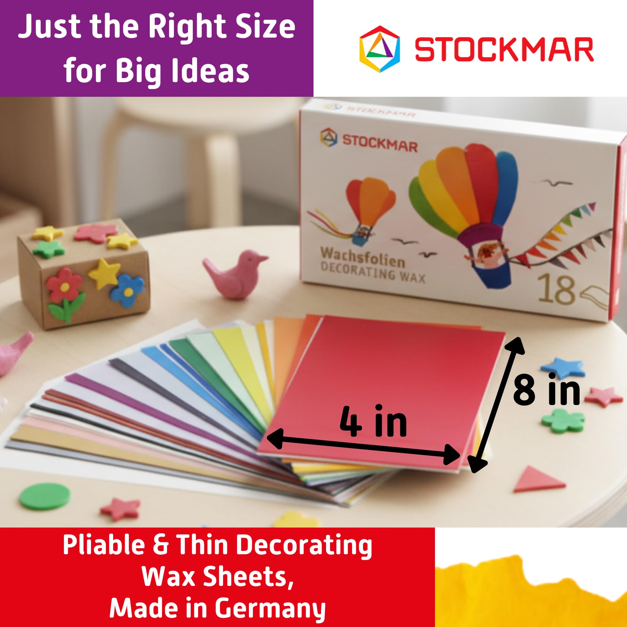 Stockmar Películas de cera 20 x 10 cm - 18 Colores surtido