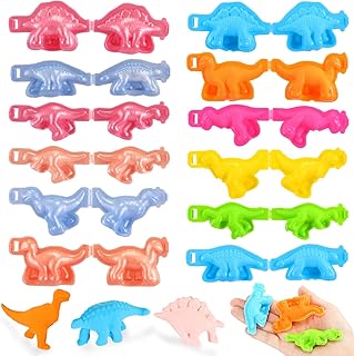 12 Pieces Play Dough Tools Dinosaur Plastic Molds Kits Colorful Dough Toys Set Dinosaur World Dough Set for Play with Animals Presents Party Favors
