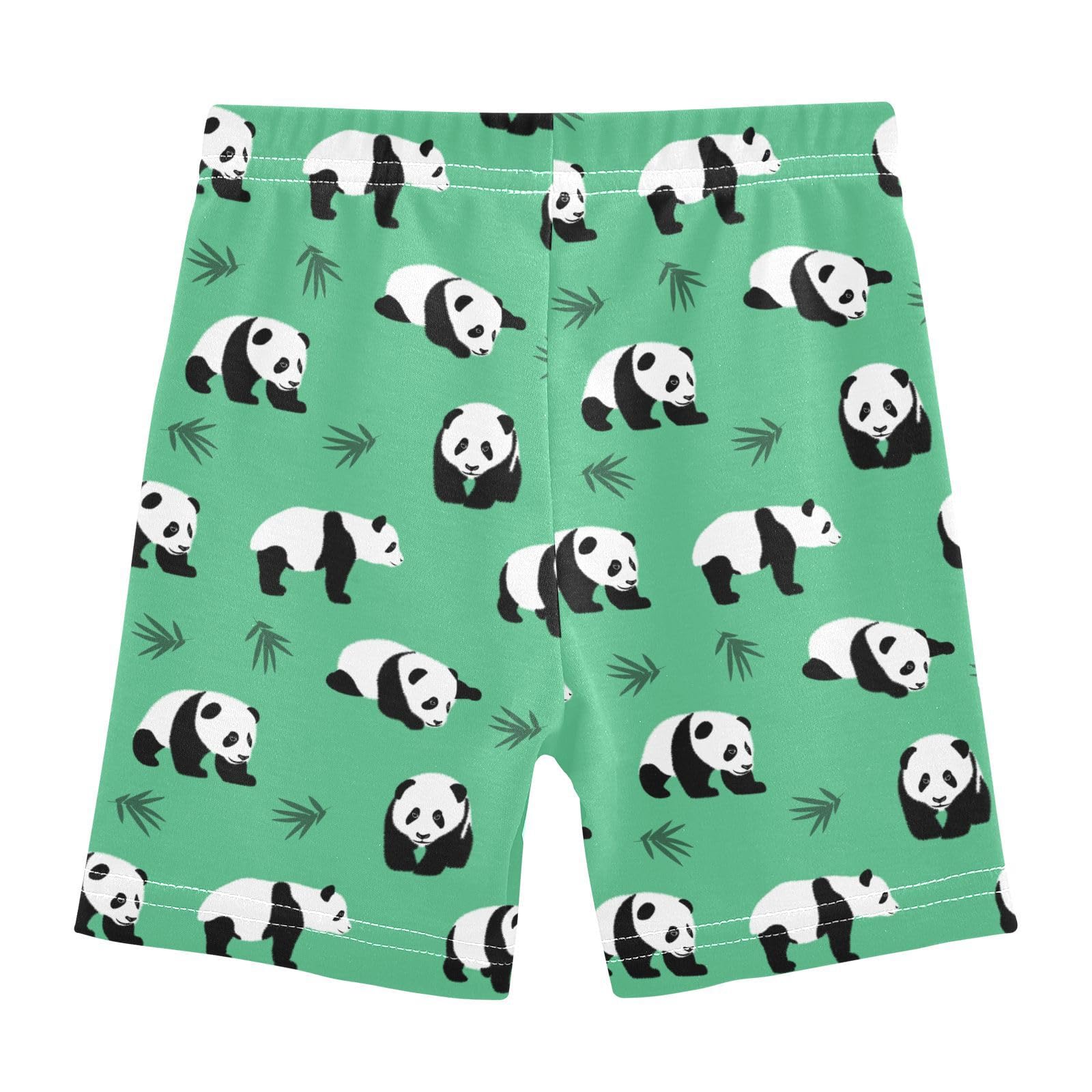 JHKKU Girls Pandas Shorts Cotton Cartwheel Bike Kids Biker Under Dress Dance Short Girl Clothes 8Y