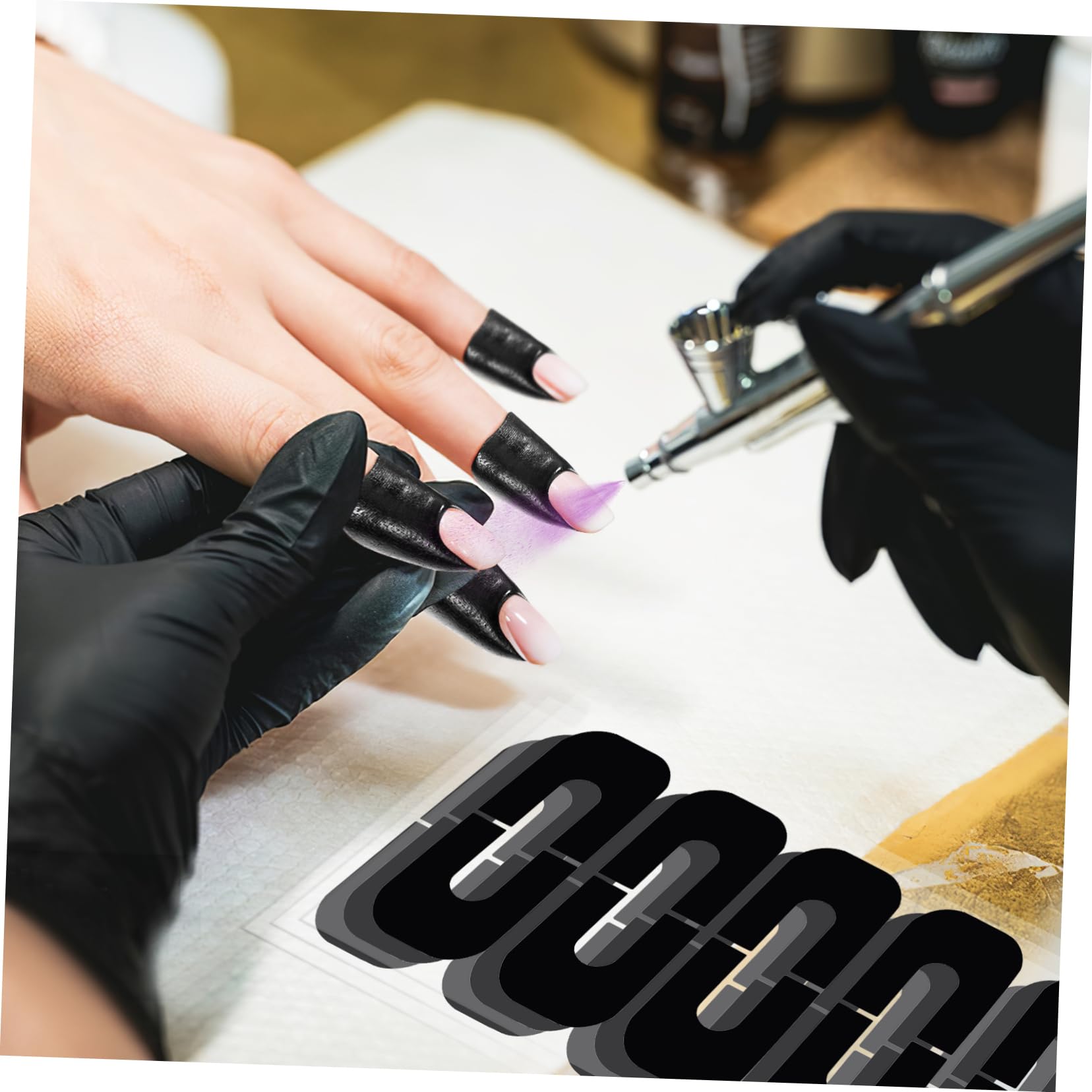 4 Set Sticker Protettivi Per Unghie Facili Applicare Superficie Antiscivolo Sicuri Per Gel Polish Unghie 100 Fogli*4