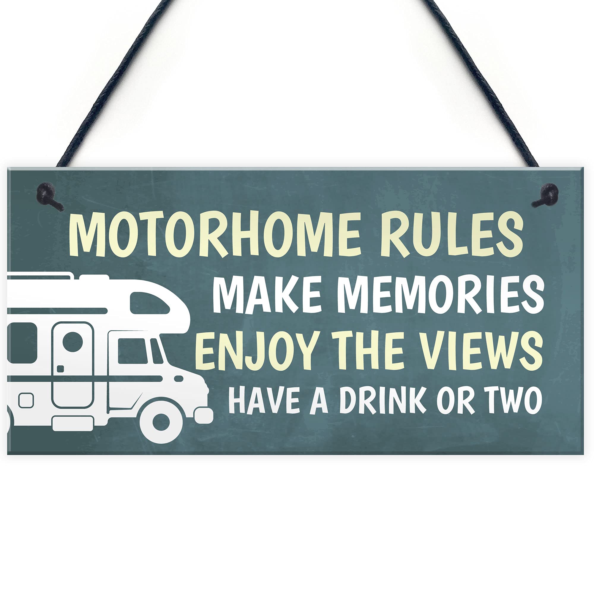 RED OCEAN Motorhome Rules Sign Hanging Door Plaque Motorhome Caravan Accessories