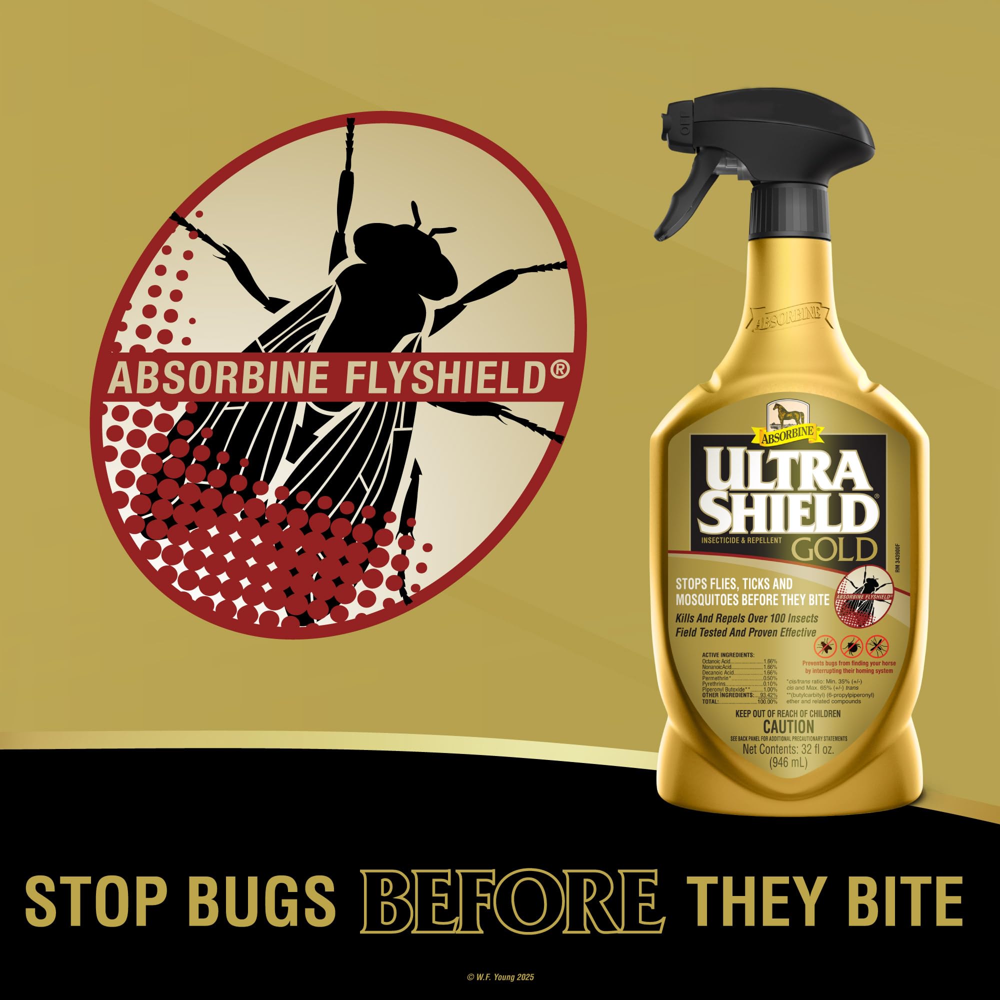 Absorbine UltraShield Gold Insecticide & Repellent for 100+ Insects, Use on Horses - image 6