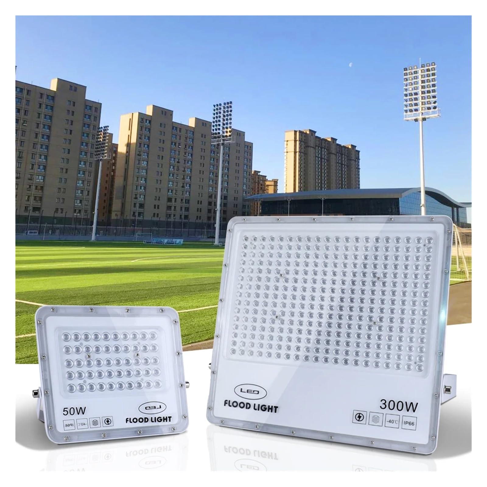 Reflektor 50W 100W 200W 300W Projektor Led Fajny Ciepły Ultra Cienkie Wodoodporne Oświetlenie Zewnętrzne Na Plac Patio Super Jasne OszczęDzanie Energii(100W,6000K)