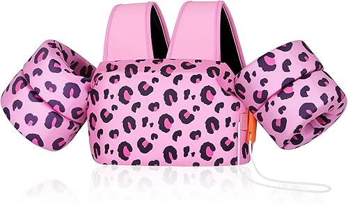 Vista 24 de MoKo - Chaleco de natación para niños entre 20, 30, 40 y 50 libras, banda para los brazos bonita con caricaturas, para piscina o deportes acuáticos