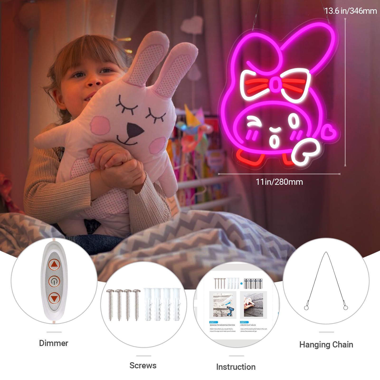 Amazon.co.jp: My Melody LEDライトサイン、ネオンサインアニメ 