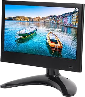 Monitor de Jogos, Interface Multimídia HD Monitor Portátil Alto-falantes Duplos de 7 Polegadas Com Controle Remoto para Escritório (Plugue dos EUA)