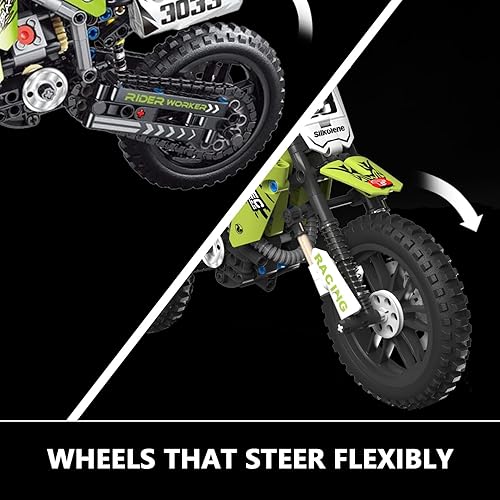 Miniatura 4 de WINNER SPACE Kit de bloques de construcción de juguete de motocicleta de carreras, juegos de ladrillos de tronco, juguetes para niños y adultos,