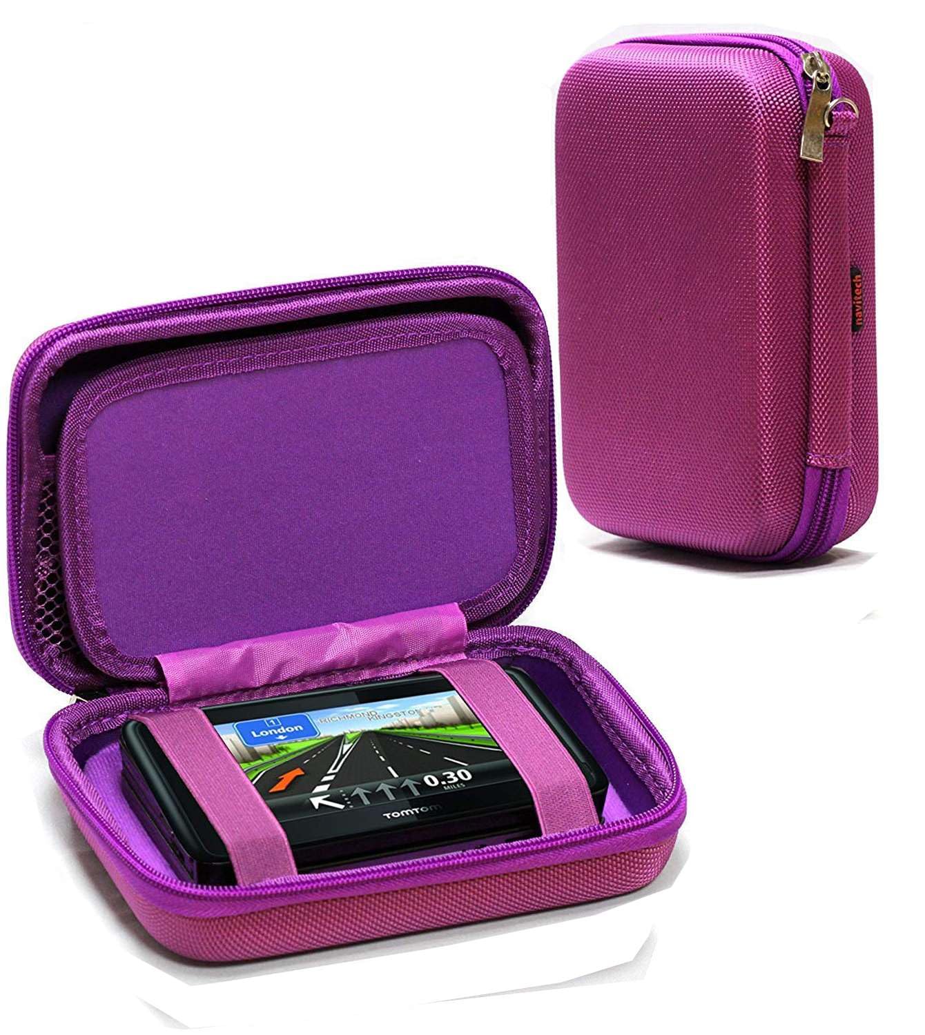 Navitech Étui Rigide Violet Qqmora 5 Pouce GPS Sat Nav pour Voyage en Voiture