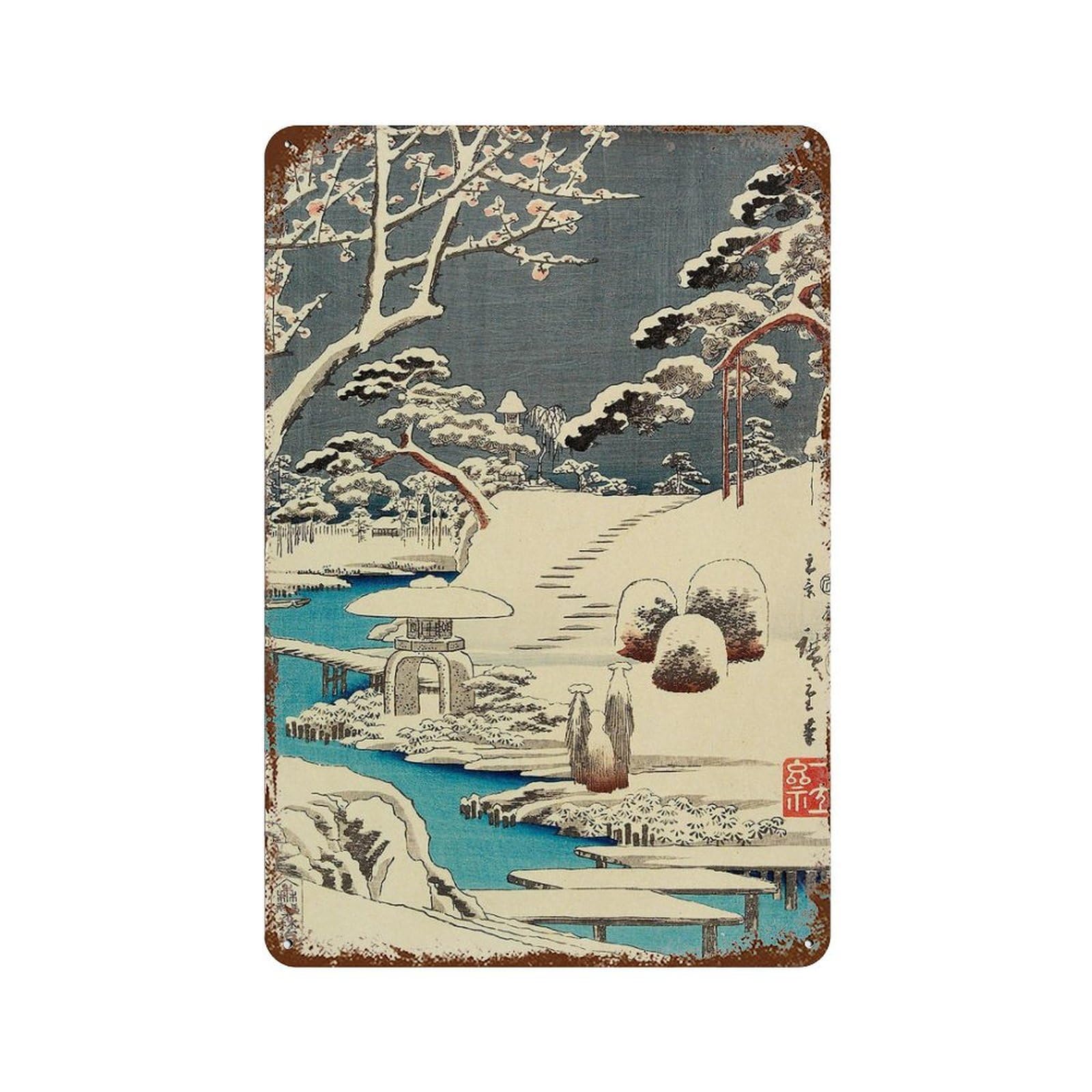xiaoxiaoshen Garden in The Snow Wall Decor Art Metal Tin Poster Modern Home Decor Art Home Bar Shop Decorations Vintage Sign 30x20cm