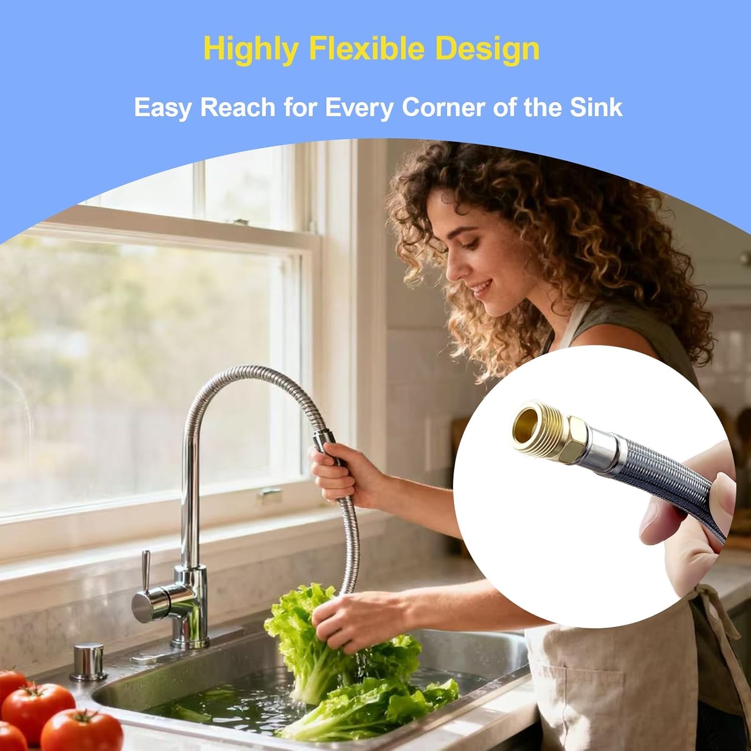 Kitchen Faucet Hose Replacement Fit for 48293000 Flexible Shower Hose with Weight Grohe Kitchen Faucet