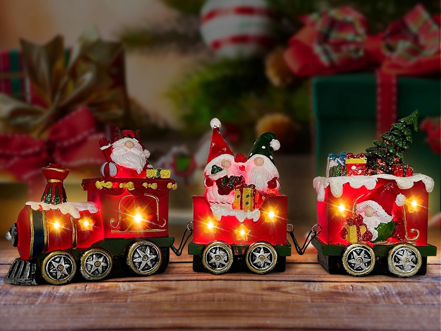 LED-Weihnachtszwerge – 4 Stück, 13,2 Cm, Mit Licht, Zum Aufhängen Oder Hinstellen