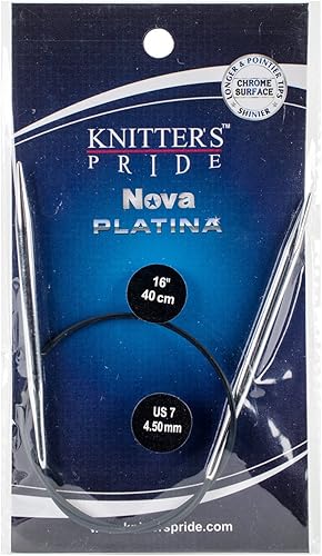 Knitter's Pride -Nova Platina Agujas Circulares Fijas 16", Tamaño 70.177 in