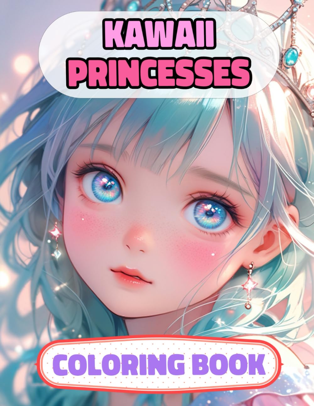 Kawaii Princesses Coloring Book: Colouring Pages Of Cute Queens Adorable Royal Women Castle Medieval Noble Lady Imperial Kingdom Girly Palace Empress ... Mindfulness | For Kid Adult Teen Senior