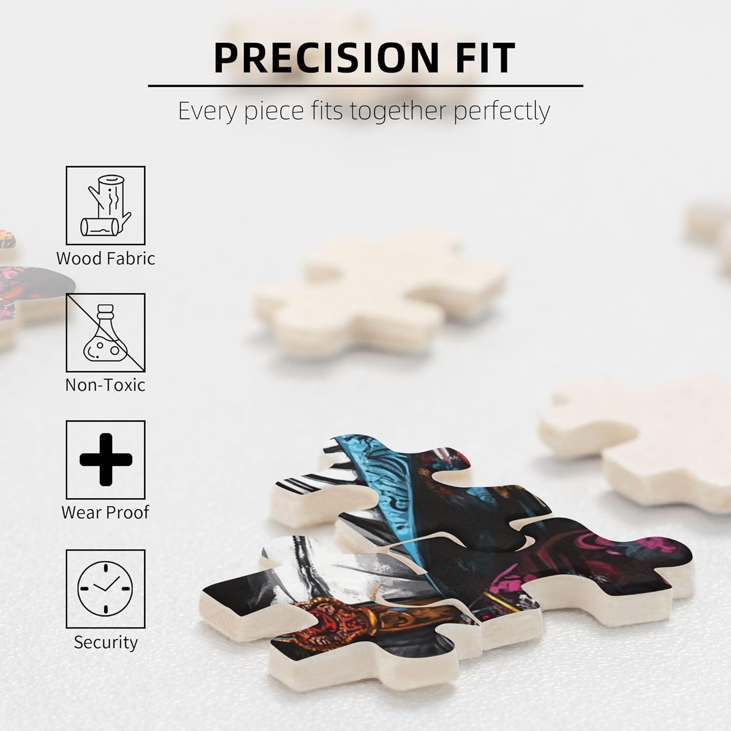 Mexican Skeleton Dancer Puzzles for Adults 500 Pieces,Unique Artwork for Adults,Charm Mexican Skeleton Dancer Wooden Puzzle 500 Piece,Gift for Puzzle Enthusiast,Stress Relieving Pleasure