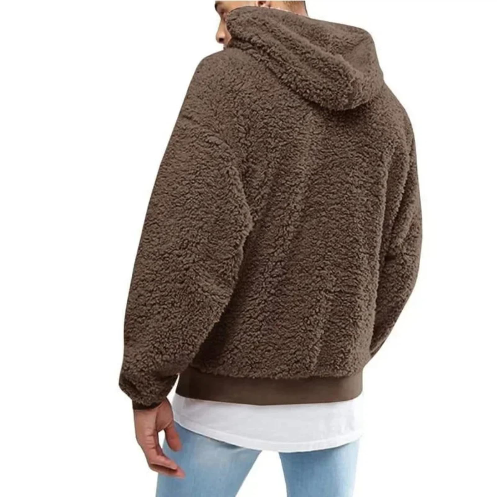 Jesień Zima Męskie Topy Sweter Z Kapturem Moda Solidne Ciepłe Bluzy Streetwear W Bluzy Z Kapturem Ubrania Męskie