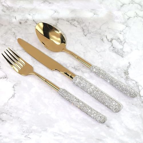 Juego de cubiertos de acero inoxidable 1810 de lujo para 12 piezas, juego de cubiertos de 36 piezas, juego de vajilla de cocina, juego de cubiertos