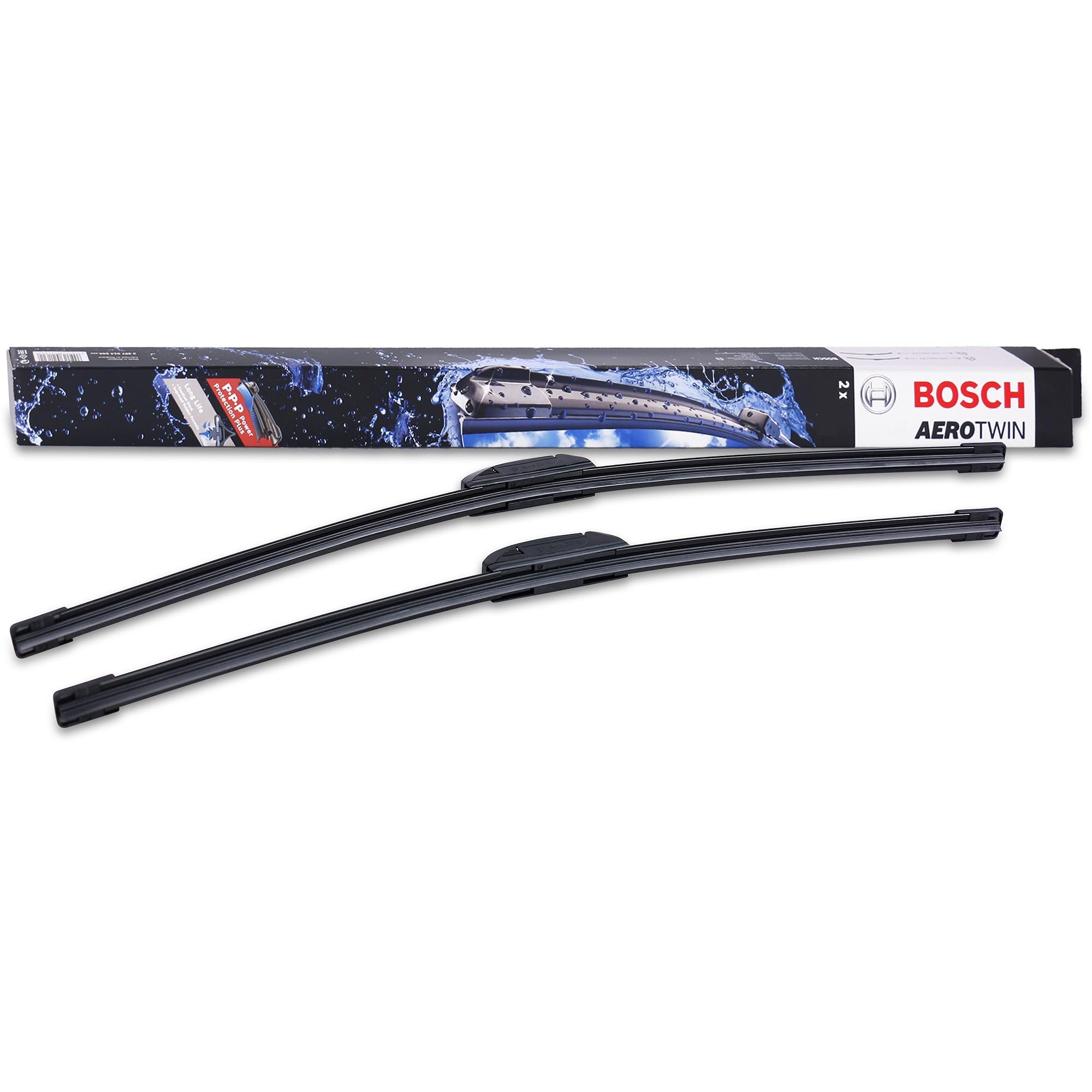 Bosch Wiper Blade Aerotwin AR801S, Length: 600mm/530mm – Set of Front Wiper Blades - Only for Left-Hand Drive (EU)