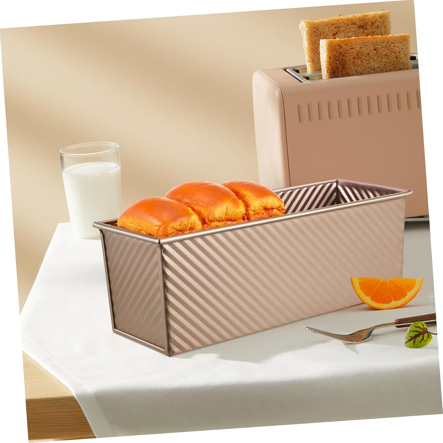 750g Metal Bread Mold Lid Vintage Bread Box Toast Box for Homemade Easy Release Loaf Pan