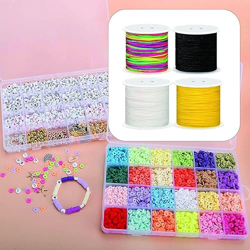 Miniatura 5 de 4 rollos de cuerda para pulseras, cadena de collar de hilo de cuentas de 0.039 in, cuerda de nailon, hilo de 530 pies para hacer pulseras, hilo para