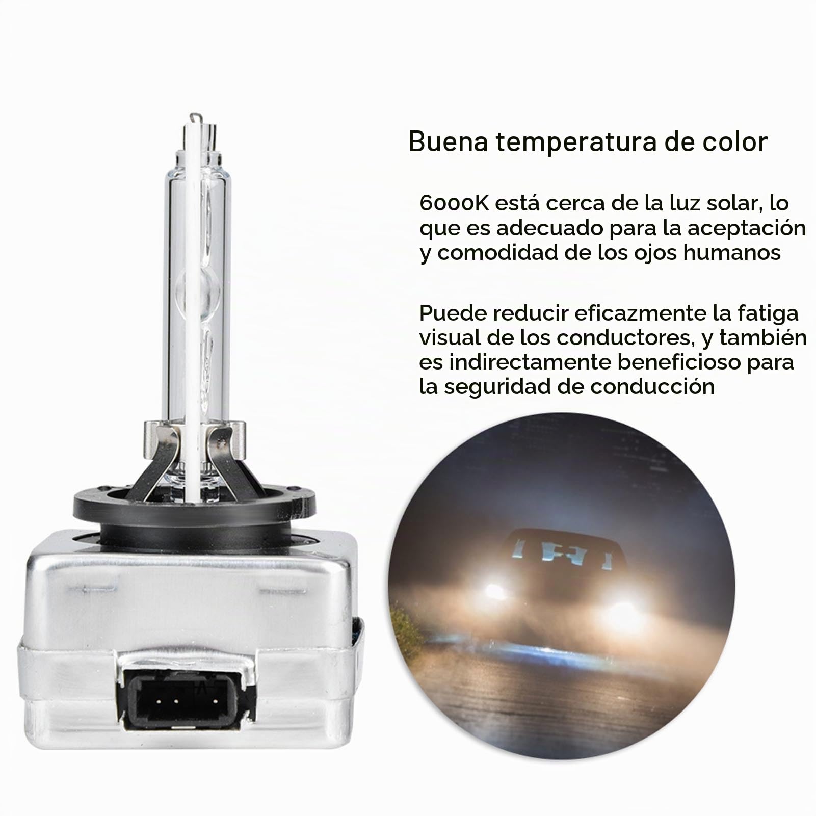 2Pcs D1S 6000K 35W Faros delanteros Bombilla Lámpara de xenón Reemplazo de base de metal Lámparas de faros