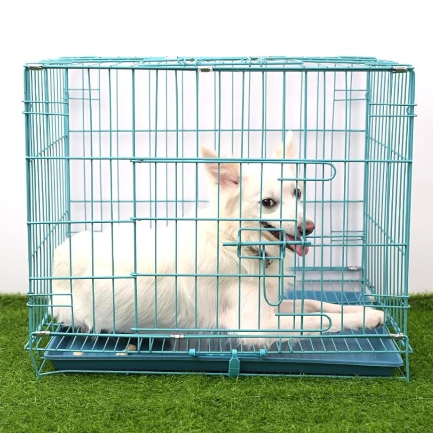 RvPaws Dog Cage Double Door Heavy Duty Folding Metal for Small Dogs and Puppies 24 Inch (Blue02) (B09RB87L65) Amazon Price History, Amazon Price Tracker