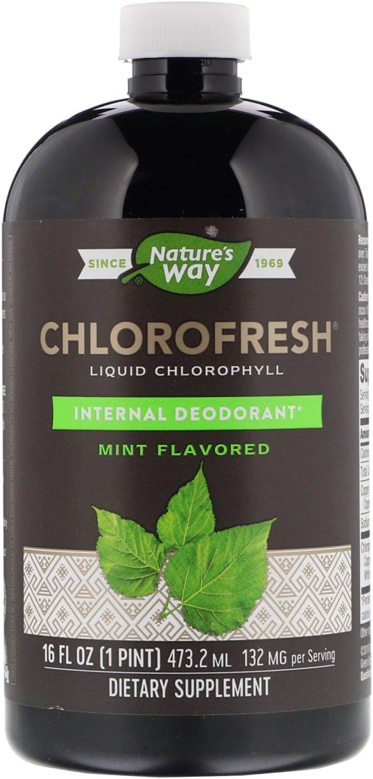 Nature's Way Chlorofresh Liquid Chlorophyll Internal Deodorant, Natural Mint Flavor 16 oz (2 pack)