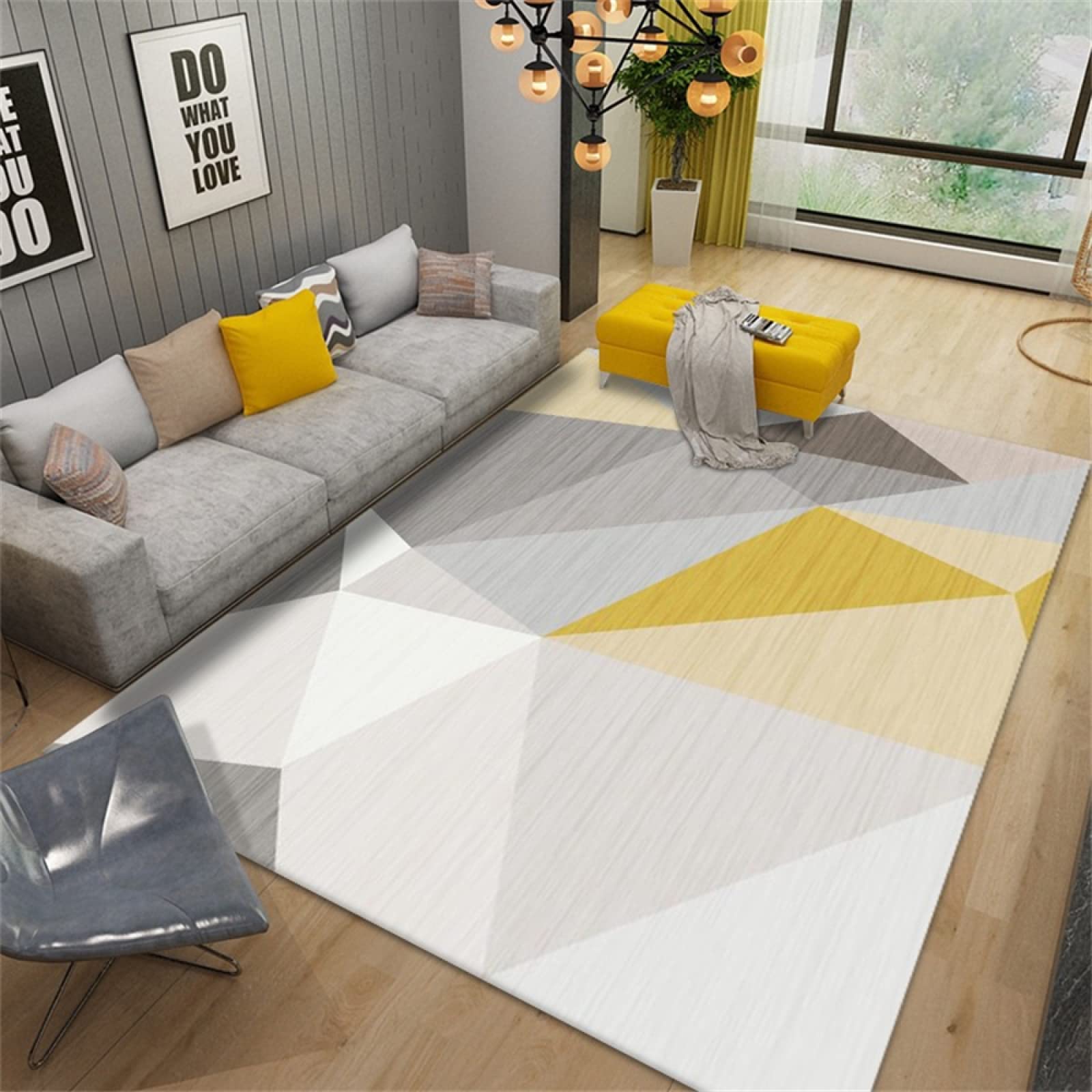 Alfombra cocina lavable antideslizante rectangular con motivos geométricos