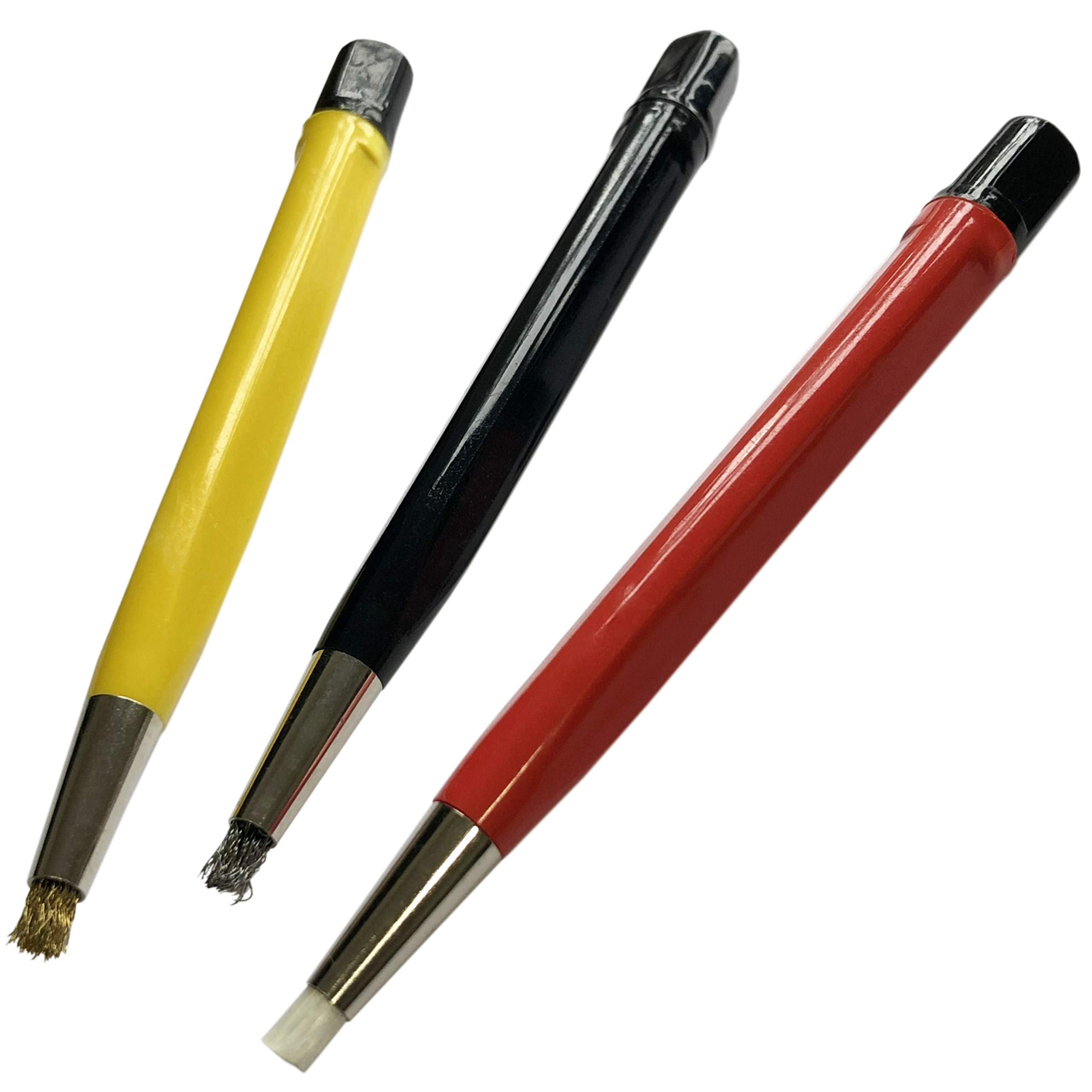 3 SCRATCH BRUSH : Brass Nylon Fiberglass Set Watch Repair Rust Clean Tool (35)