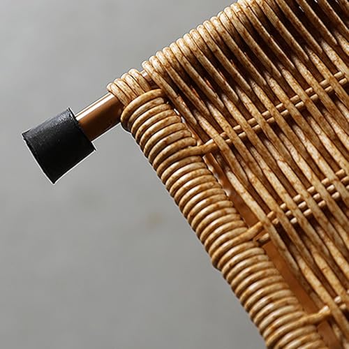 Miniatura 8 de ZJUN - Cesta cuadrada para ropa sucia con 4 patas, cesta de lavandería tejida a mano con tapa, esqueleto de metal, cesta de almacenamiento de ratán