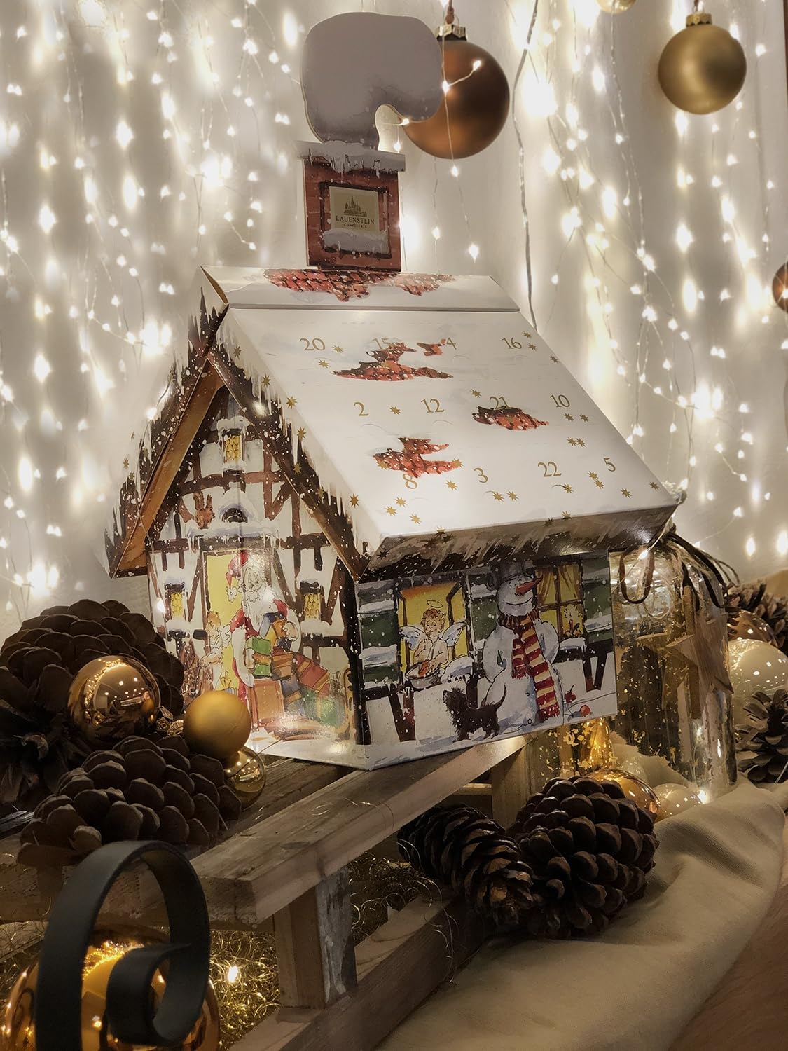 Lauensteiner Adventshaus | 300 g de trufas y bombones hechos a mano | 24 modelos surtidos, sin alcohol, 1 unidad