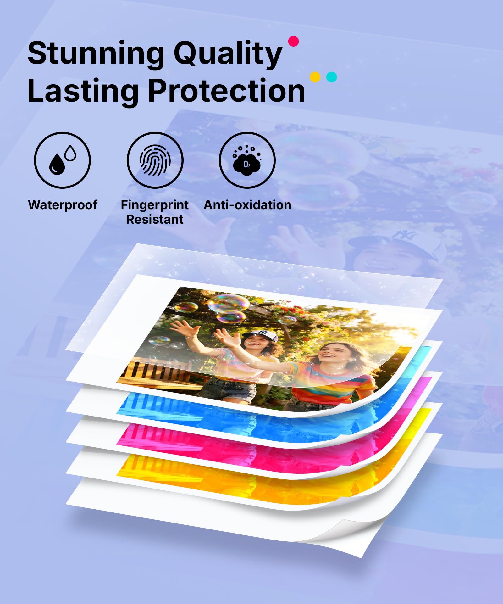Liene Pearl N200 Pro Max Packet – Tragbarer Mini-Fotodrucker mit Farbsublimation, inkl. großzügigem Fotopapier- & Farbband-Vorrat, Bluetooth, 300 dpi, Sofortbilddrucker für iPhone/Android, Akku, Viole