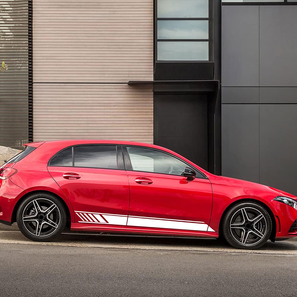 Adesivi per minigonne laterali 2 pezzi Adesivo per strisce laterali per porta Adesivo in vinile, per Mercedes Benz Classe A W177 Hatchback A45 AMG A35