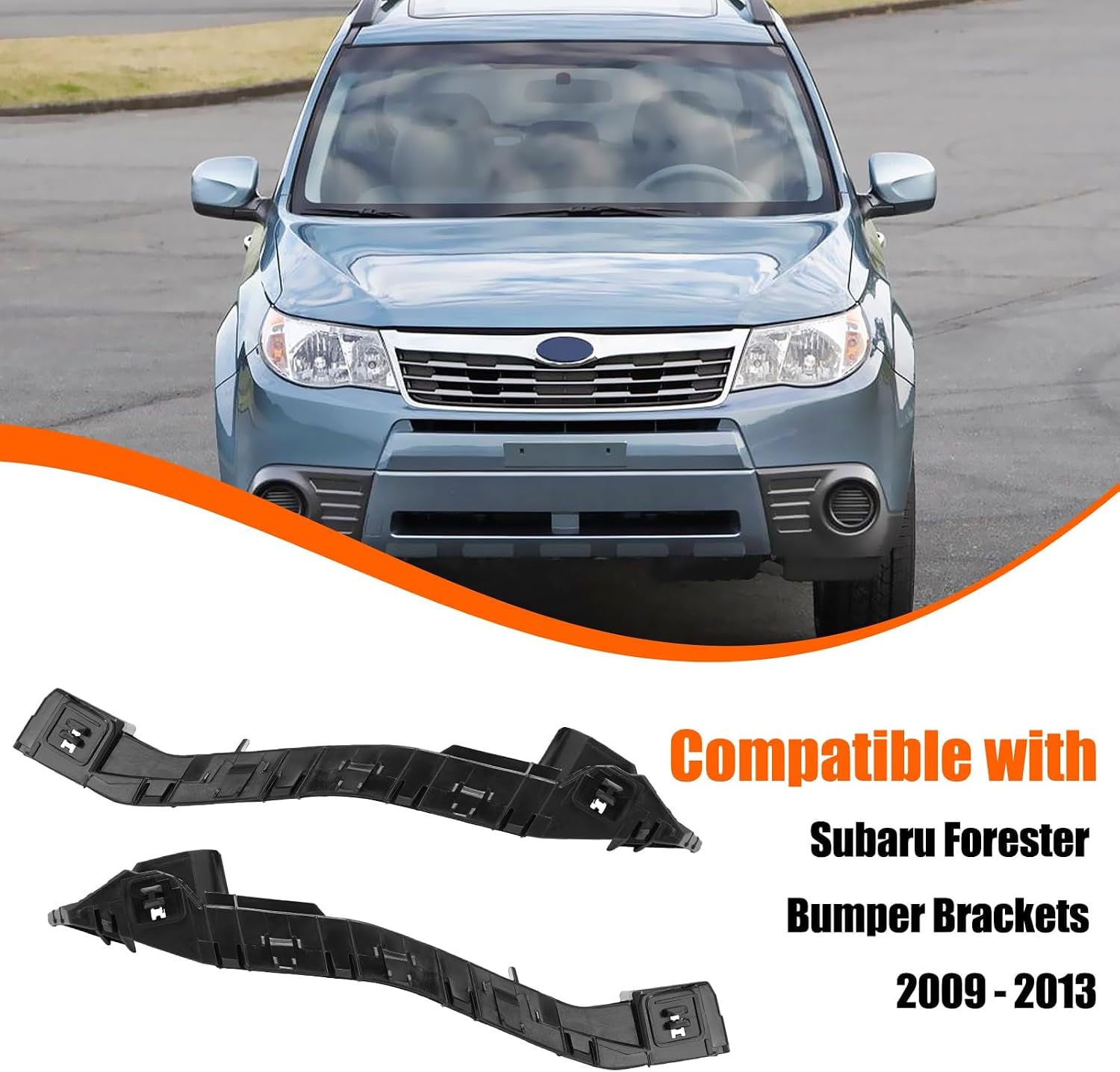 Yumzeco 1Pair Compatible with Subaru Forester Bumper Brackets 2009 2010 2011 2012 2013, Driver and Passenger Side Palstic Subaru Forester Front Bumper Retainers, Replace for 57707SC040 57707SC050