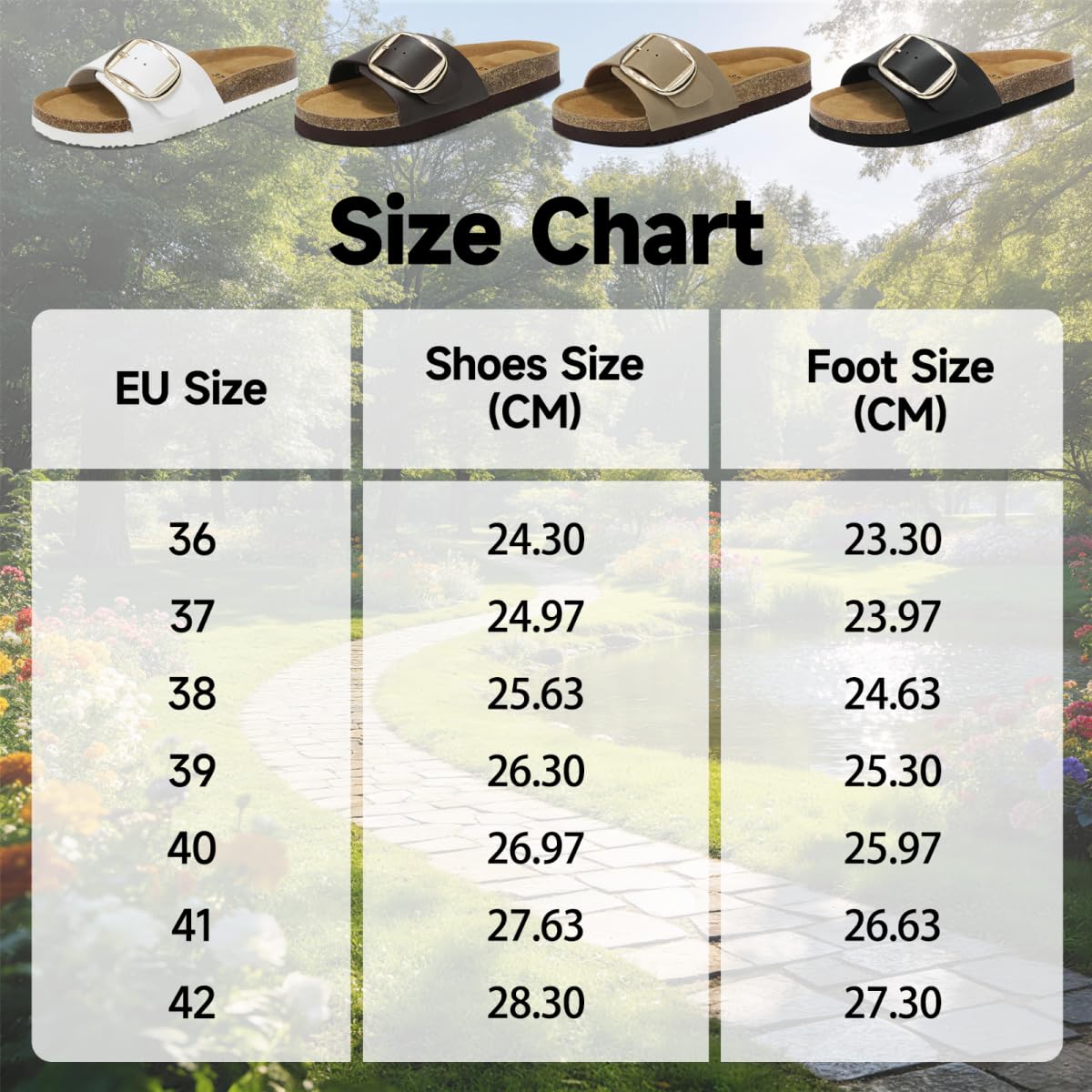 Wizshoe Sandalias Mujer Cómodas Sandalias de Pala Plantilla de Corcho Hebilla Ajustable Zapatillas Verano Punta Abierta EU 36–42