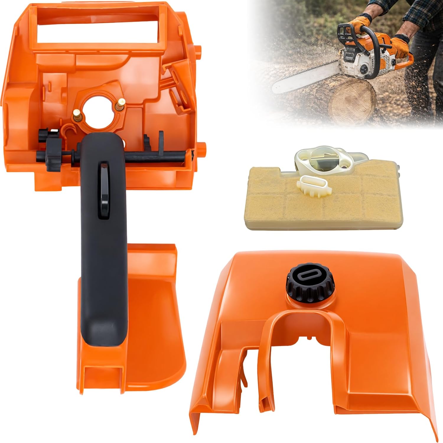 MS290 Rear Handle with Air Filter Cover Assembly Compatible with STIHLL 029 034 036 039 MS290 MS310 MS390 Chainsaw Parts #1127 790 1001