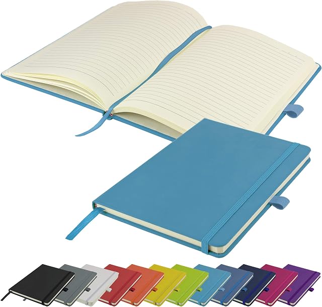 A5 Notebook New Lined Hardback Journal Notepad Note Book Notes Diary Pad (Teal)