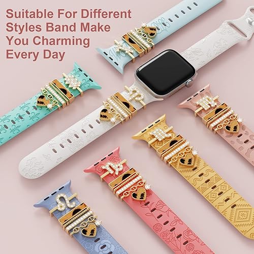 Miniatura 5 de Dijes compatibles con Apple Watch de 1.496, 1.575, 1.614, 1.654, 1.732 y 1.772 pulgadas, 12 anillos decorativos de constelación de diamantes,