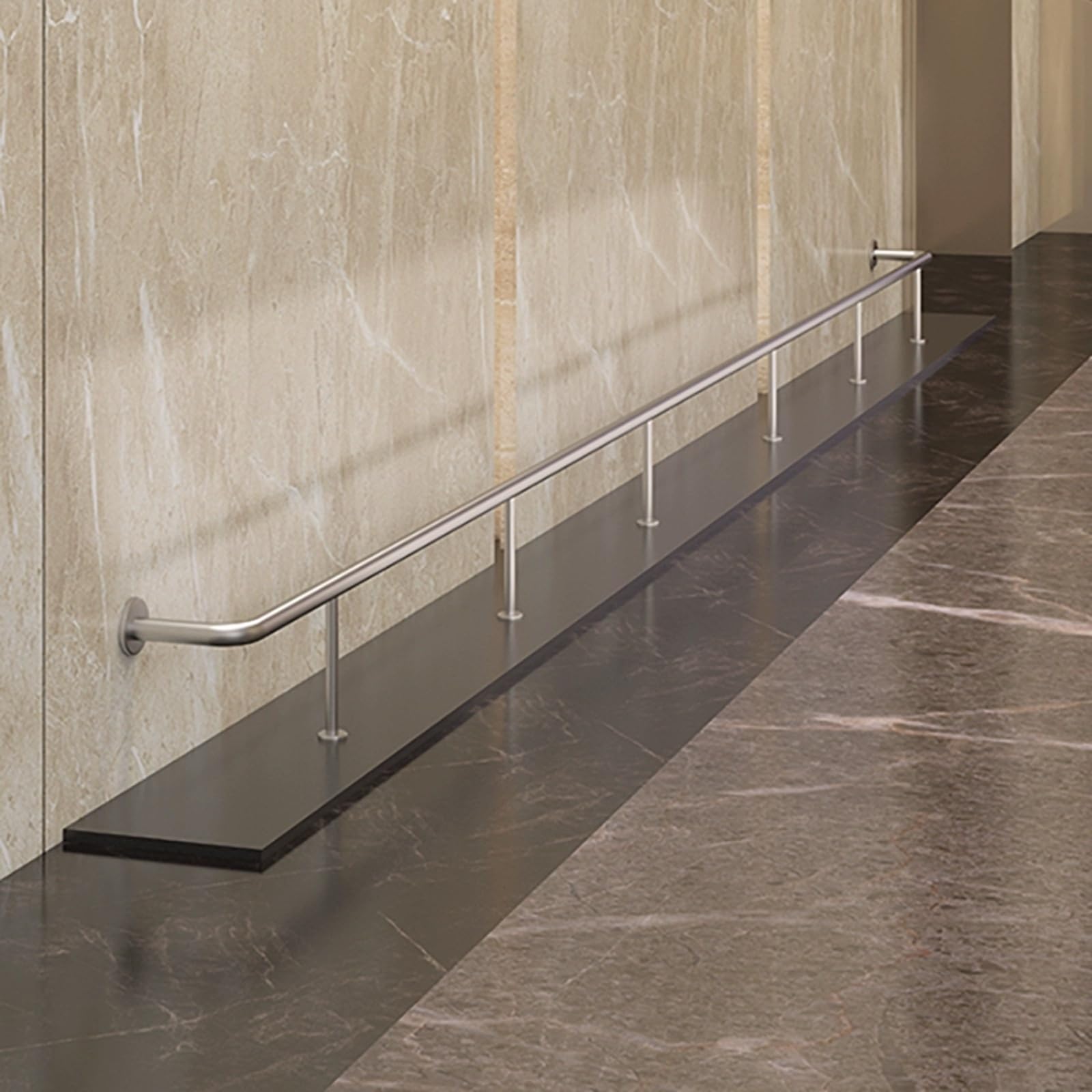 Repose-pieds en acier inoxydable pour comptoir bar et restaurant supportant 150 kg