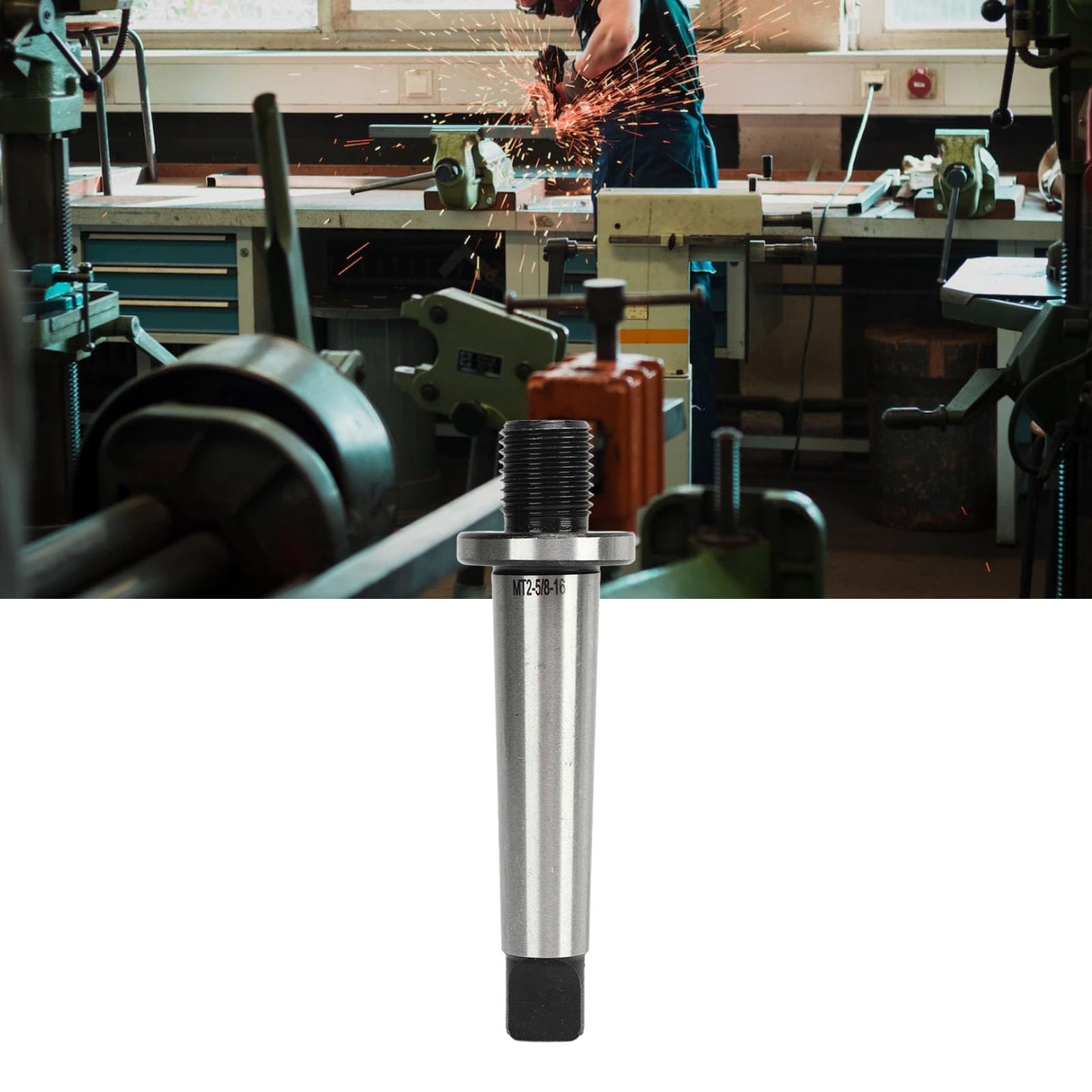 Rosvola Hardened Morse Taper Adapter, Quick & Easy Installation, 5/8-in. for Threading Machine