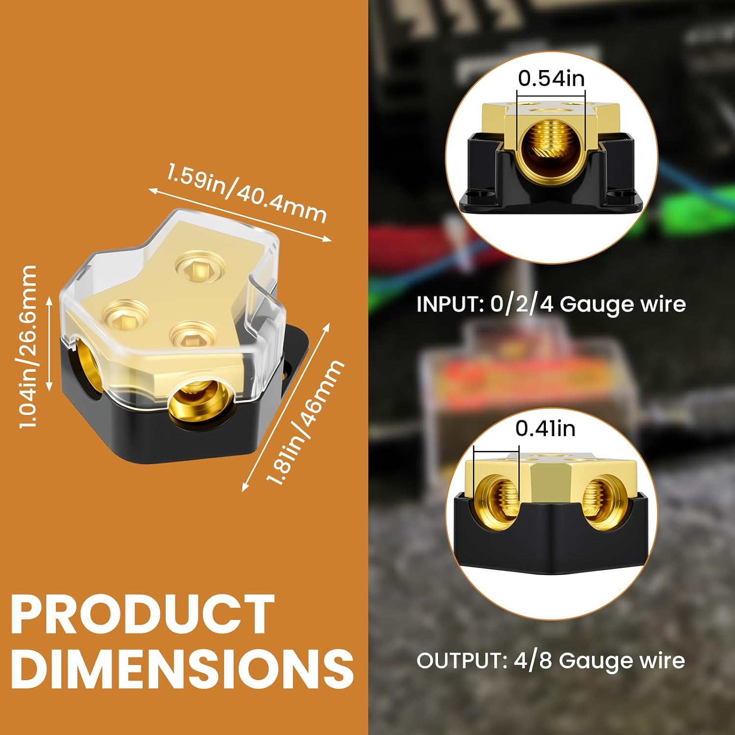 2Pcs Power Distribution Block, 12V 2-Way Amp Splitter image 2