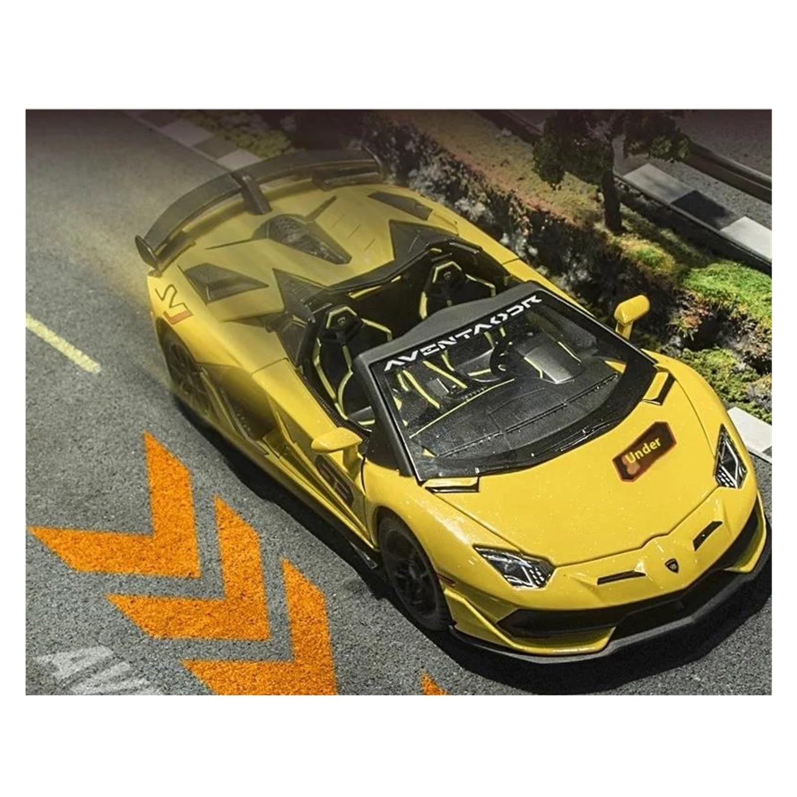 Dekoratives Automodell 1:24 for Aventador SVJ63 Sportwagen Modell Druckguss Legierung Auto Modell Dekorative Ornamente Party Geschenk zur Dekoration(Black)