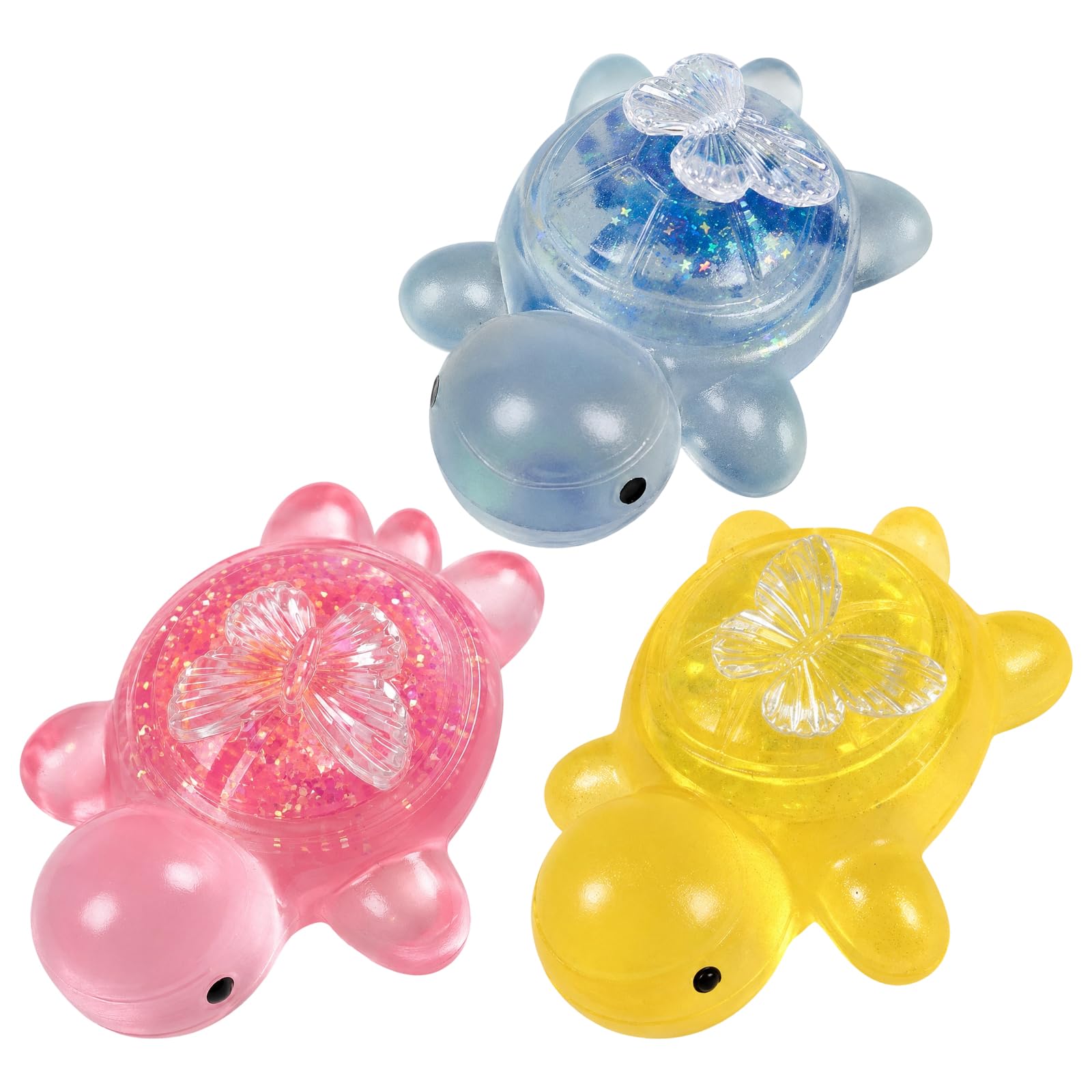JBLJDWD 3Pcs Fidget Squishy, Turtle Shape for Quiet Moments and Focus, Soft Sensory for Everyday Use, Portable for Desk, Travel and Home, Gift for Daily Relaxation