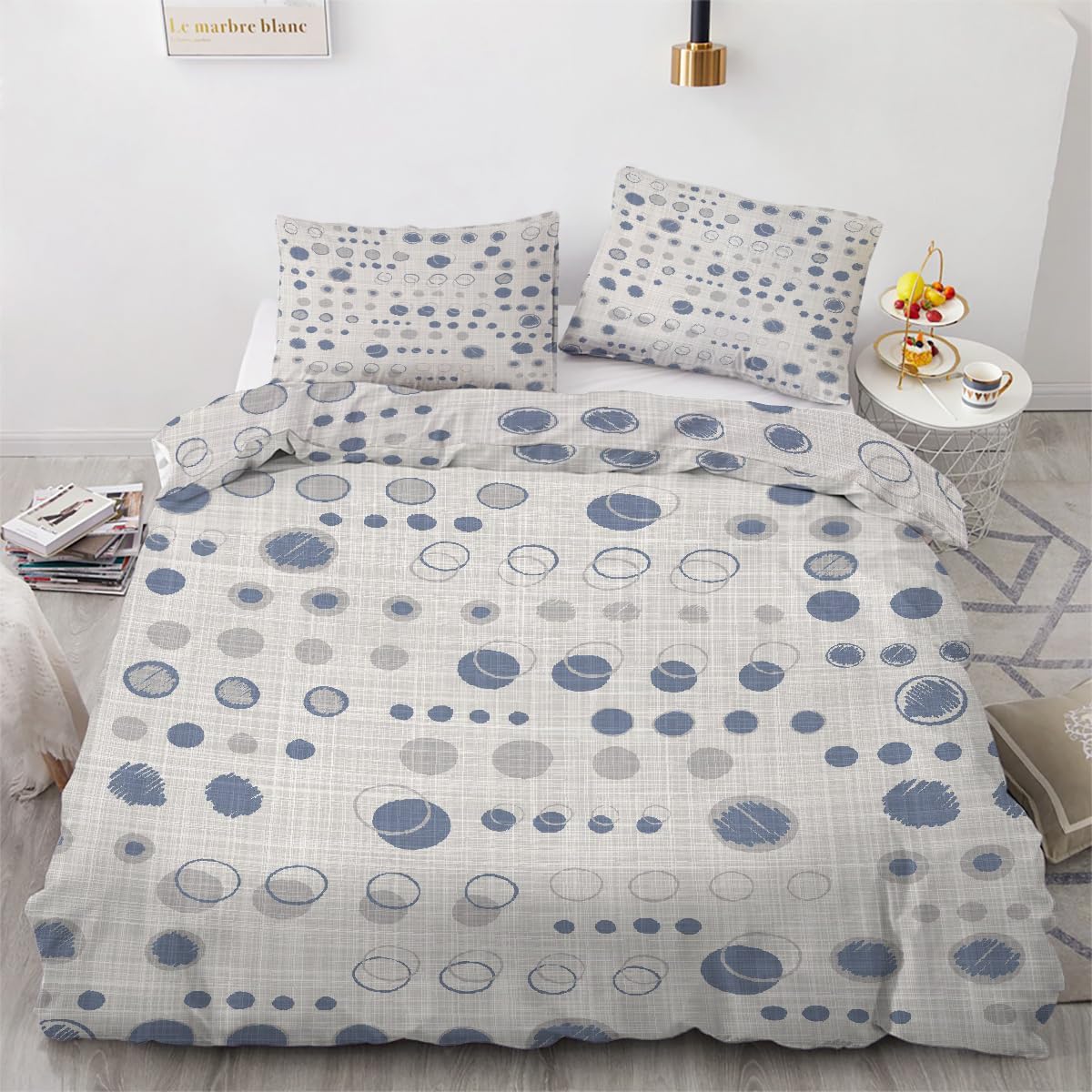 Linge de lit 240x260 art abstrait en microfibre douce supérieure avec zips