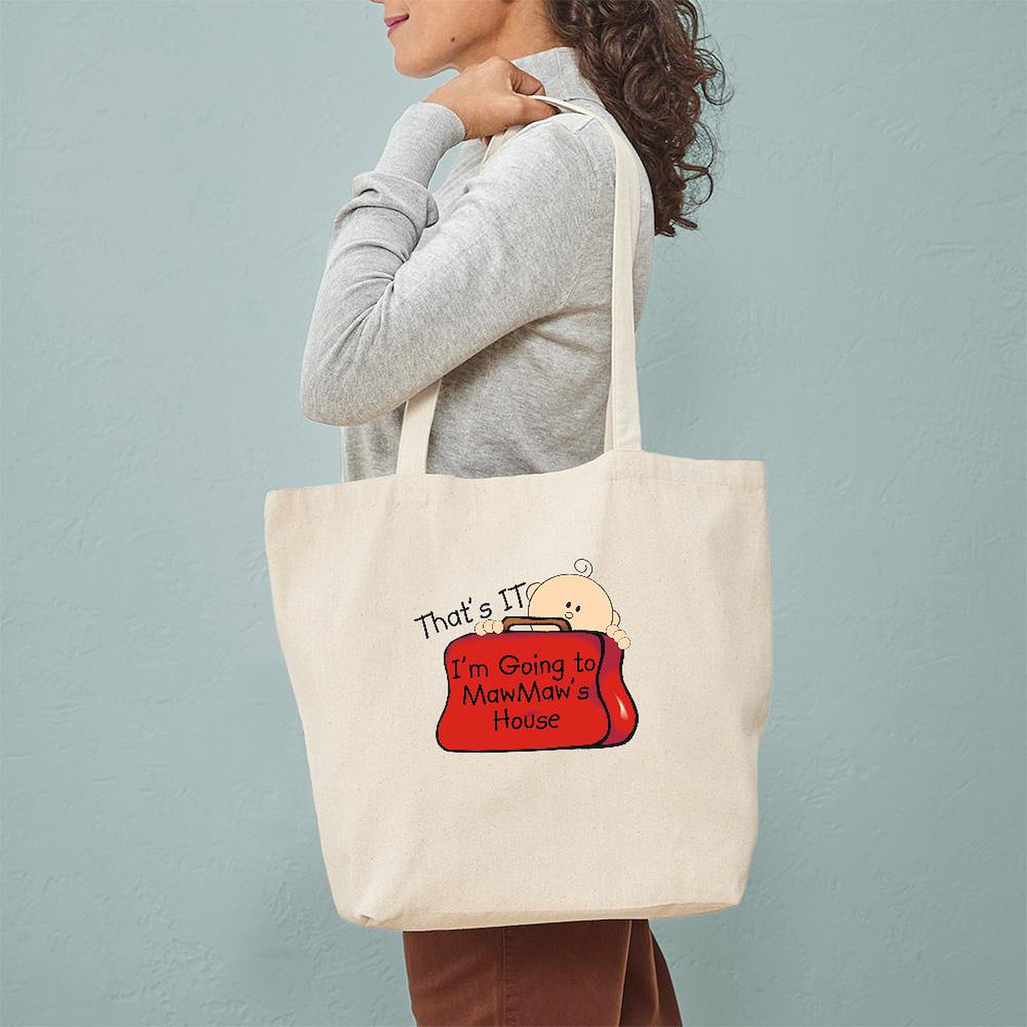 Going To Mawmaw's Funny Tote Bag - Natural Canvas Reusable Shopping Bag, Two Sizes Available
