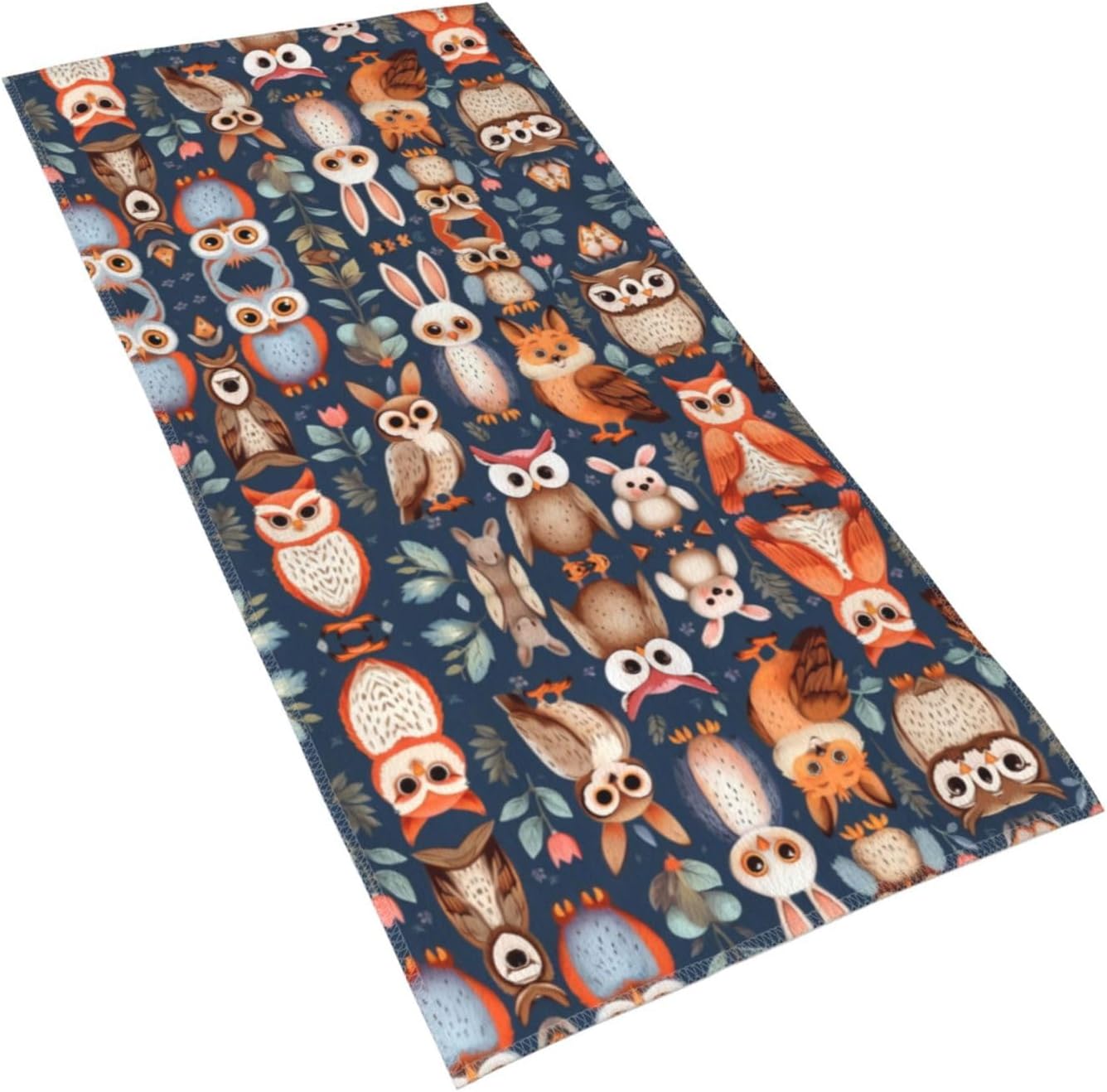 Owl Rabbit Bird Fox Print Hand Towels for Kitchen, Decorative Bathroom Towels Decor Farmhouse Cute for Men Women Gifts