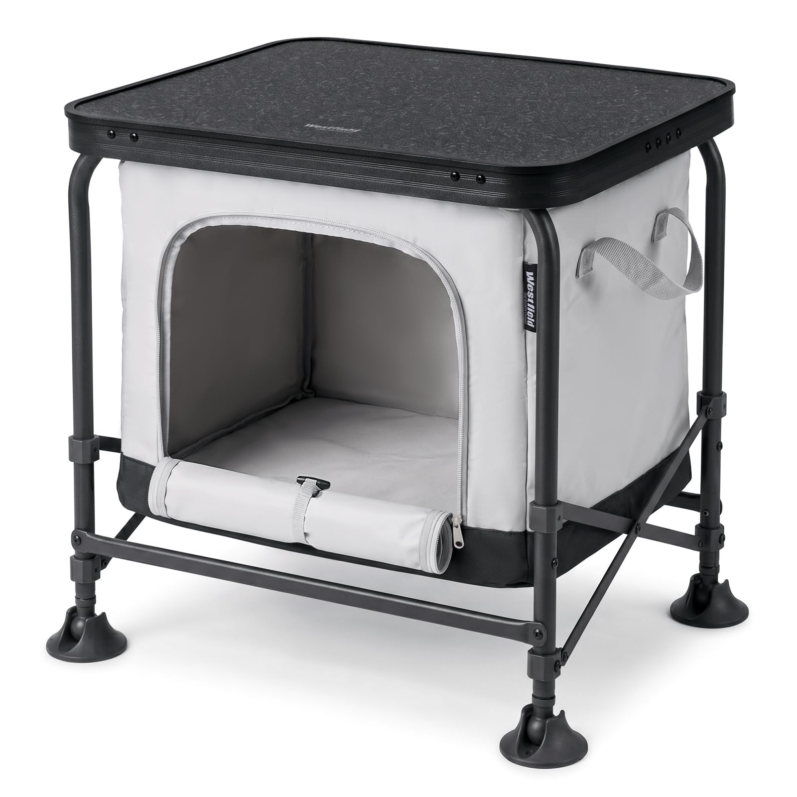 Westfield Outdoors Modulor I+, Campingschrank Faltbar, Campingküche Klappbar mit Tragetasche, Faltschrank Klappschrank viel Stauraum Tragbar für Camping, Balkon, Terrasse