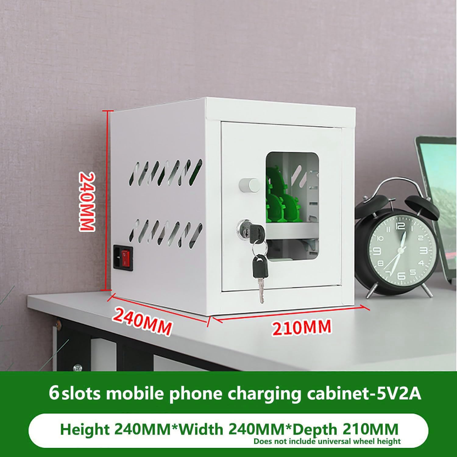 Mobiletto di Ricarica per cellulari con Ruote - Stazione di Ricarica Portatile e Carrello portaoggetti per Studenti, dipendenti e turisti